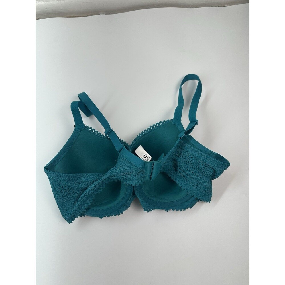 Etam 36D No.4 Idole Lightly Lined Demi Lace Bra NWOT Green - Picture 2 of 4